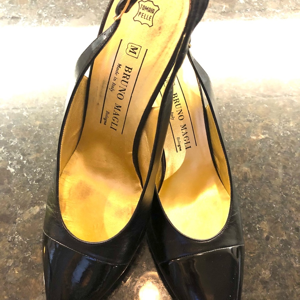 Bruno Magli Black Slingback Pumps / Heels